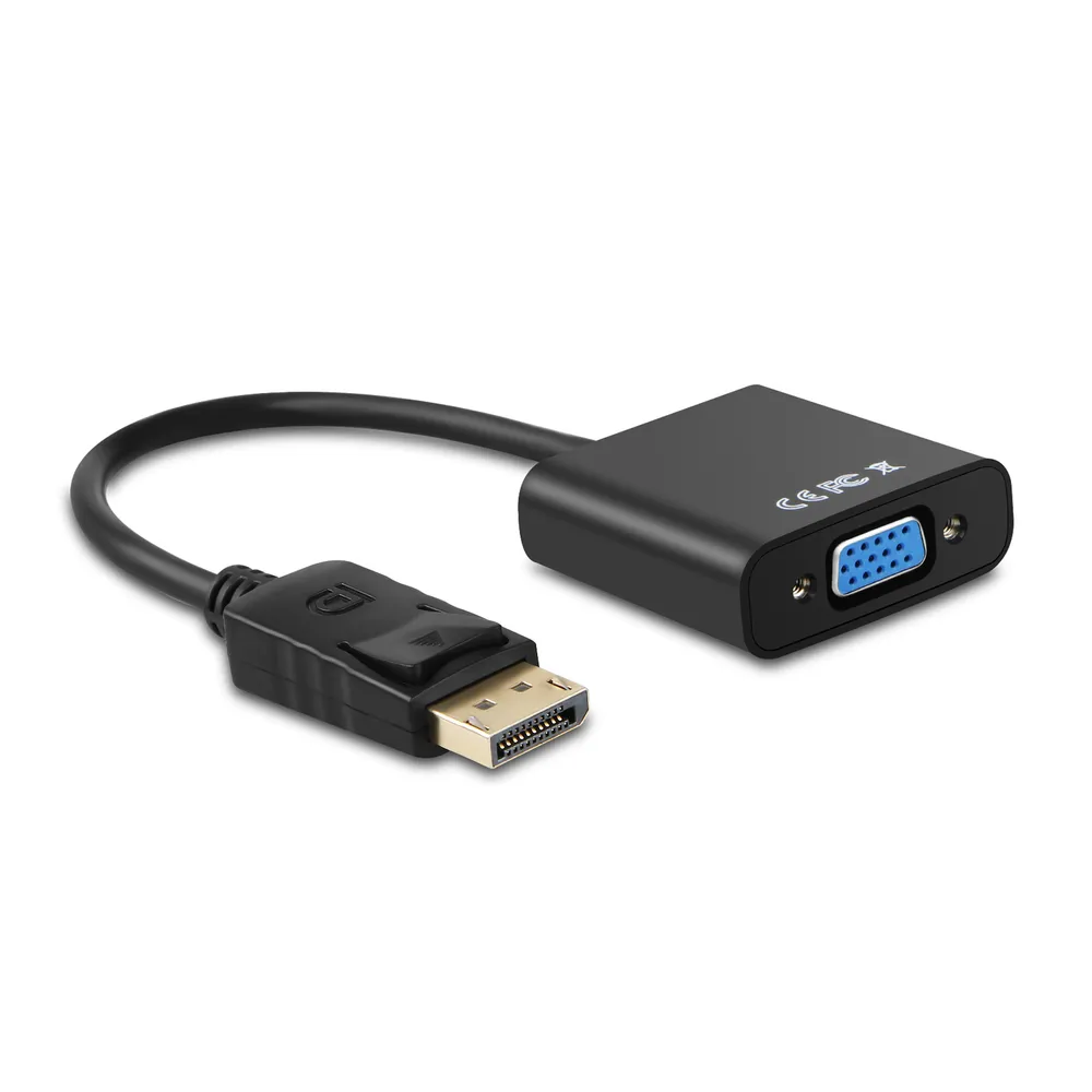 Aisens DisplayPort-zu-SVGA-Stecker/Buchse-Adapter, 15 cm, Schwarz