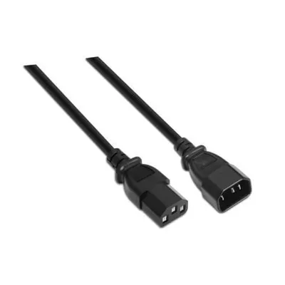 AISENS A132-0171 CPU-Verlängerungskabel, 1,5 m, 100 % Kupfer, IEC C13/H-C14/M, Schwarz