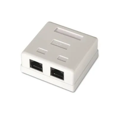 AISENS A139-0302 Aufputz-Rosette RJ45 Cat.6 UTP 2 Ausgänge Weiß