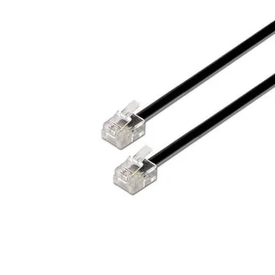 AISENS A143-0319 RJ11 6P4C 4-adriges Telefonkabel, 2 m, Schwarz