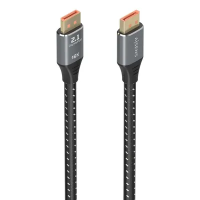 AISENS DisplayPort V2.1 16K 80 Gbit/s 2,0 m DP-Stecker-Stecker-Ultrahochfrequenzkabel