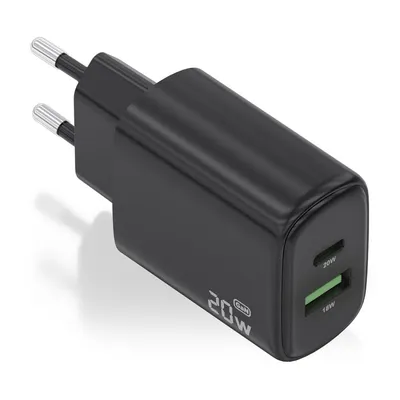Aisens A110-0910 GaN-Ladegerät 20 W 1 x USB-C PD3.0 1 x USB-A QC3.0 Schwarz