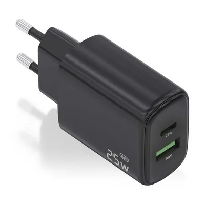 Aisens A110-0912 Ladegerät 25W 1xUSB-C PD3.0 1xUSB-A QC3.0 Schwarz