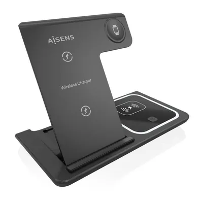 Aisens ASCH-15W3WC043-BK 15W 3-in-1 USB-C Kabelloses Ladegerät Schwarz