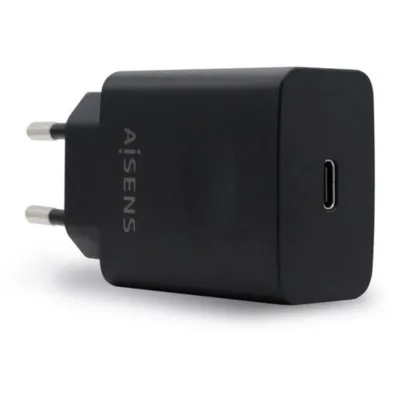 Aisens ASCH-1PD20-BK USB-C PD3.0 Ladegerät 1 Port 1xUSB-C 20W Schwarz