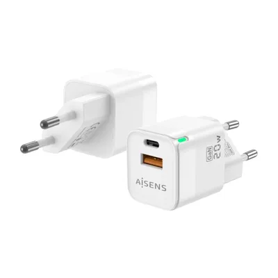 Aisens ASCH-20W2P002-W GaN-Wandladegerät 1x USB Typ-C 1x USB 20W Weiß