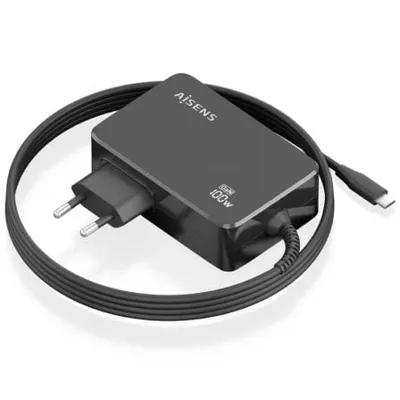 Aisens ASCH-1PD100WL50-BK USB-C Ladegerät 100W GaN Automatisch 1,8m Schwarz