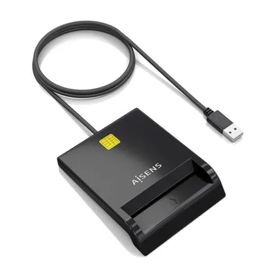 AISENS DNI-Lesegerät ASCR-SN06-BK USB 2.0 1 m Schwarz Plug & Play Multiplattform