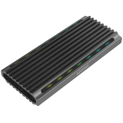 Aisens ASM2-RGB011GR Externes Gehäuse für M.2 SATA/NVMe USB-C SSD-Festplatte