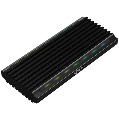 Aisens ASM2-RGB012B Externes Gehäuse für M.2 SATA/NVMe USB-C SSD-Laufwerk
