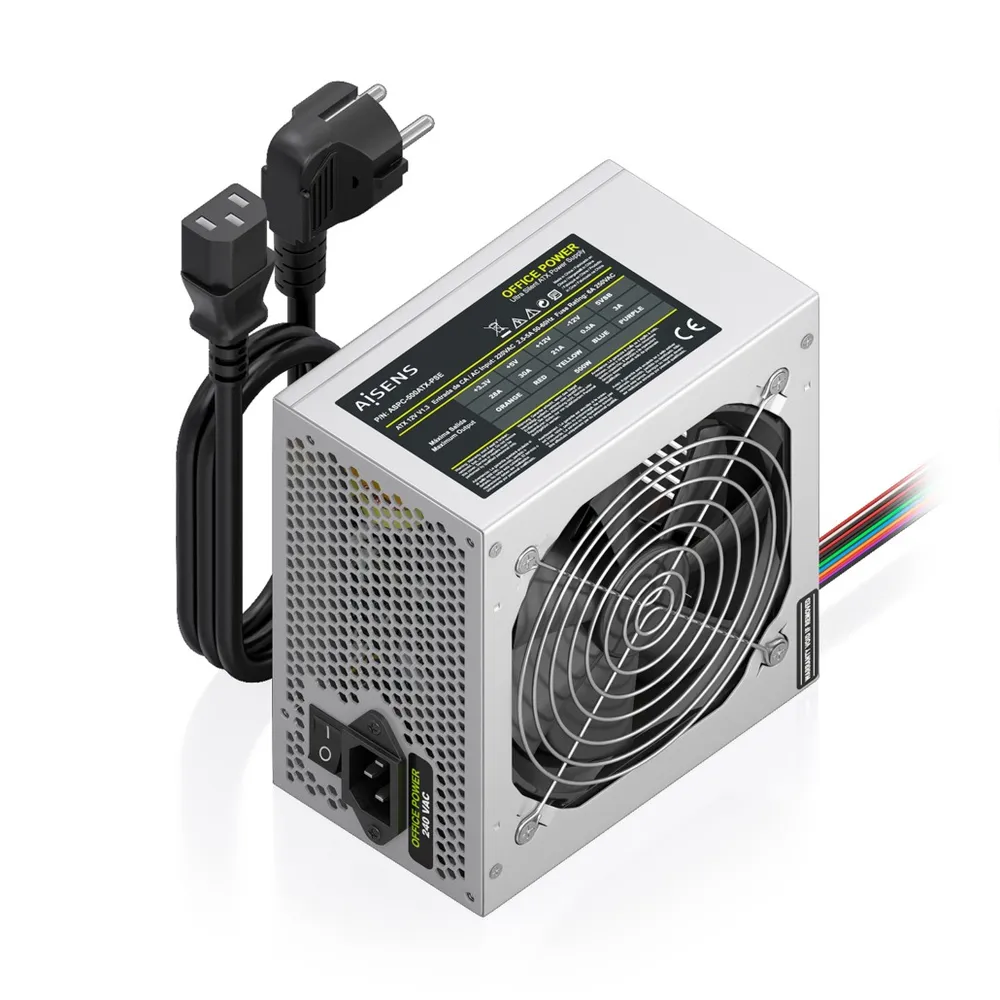Fuente de Alimentación AISENS ASPC-500ATX-PSE 500W CE RoHS Schalter