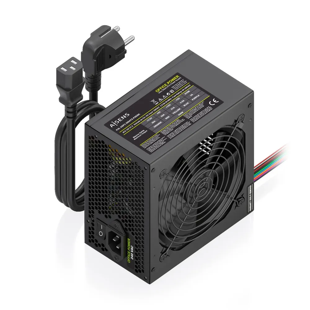 Fuente de Alimentación AISENS ASPC-500ATX-PSEBK 500W CE RoHS mit Ein-/Ausschalter