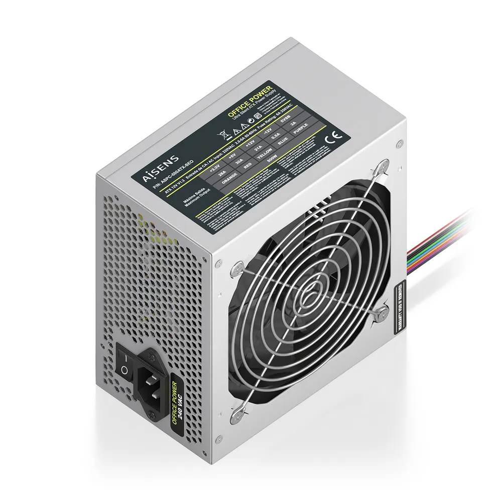 Fuente de Alimentación Aisens ASPC-500ATX-SEO 500W ATX 2.0 leise Silber