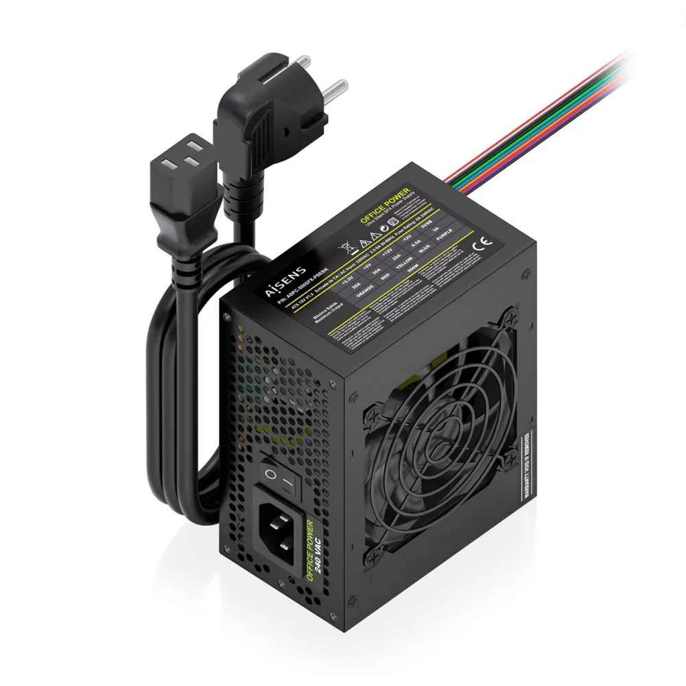 Fuente de Alimentación AISENS ASPC-500SFX-PSEBK 500W CE RoHS leiser Lüfter