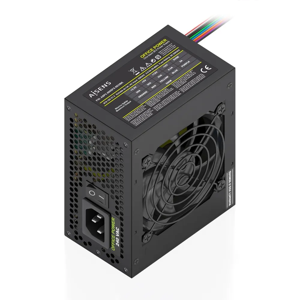 Fuente de Alimentación AISENS ASPC-500SFX-SEOBK 500W CE RoHS mit Ein-/Ausschalter