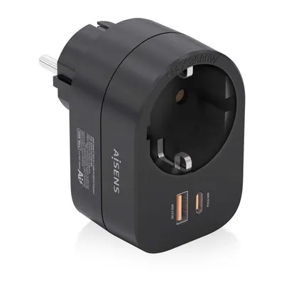 Steckdosenleiste Aisens PRPW1P-032C 1 Steckplatz USB-C 20W USB-A 20W GaN Schutz