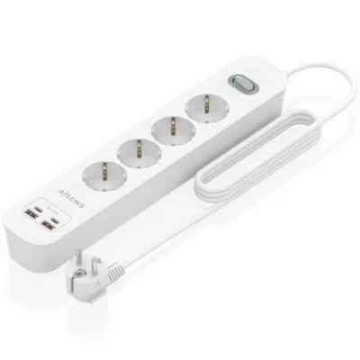Steckdosenleiste Aisens ASPS-2A2C12-W 4 Steckplätze 2 USB-A 2 USB-C mit Schutz und Schalter