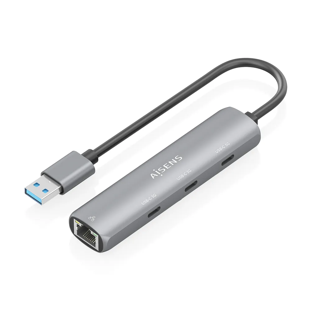 Dockingstation Aisens ASUC-4P037-GR USB-A Gigabit Ethernet 3xUSB-C Grau 15cm