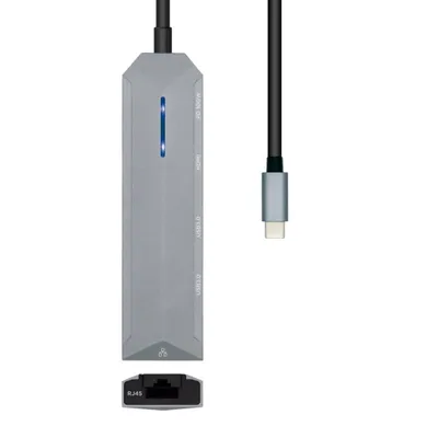 Aisens Docking USB-C 3.2 5 in 1 Multiport Grau
