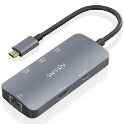 ASUC-6P019-GR Dock USB-C 6 in 1 AISENS PC