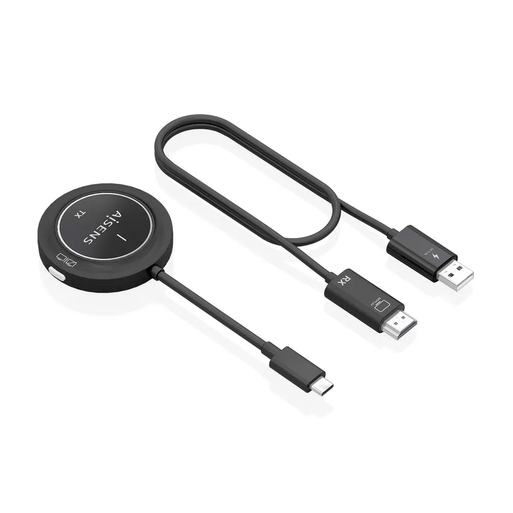 AISENS ASWL-H2K30M002-BK Kabelloser USB-C-zu-HDMI-Sender 1080P 60Hz 30m Plug&Play