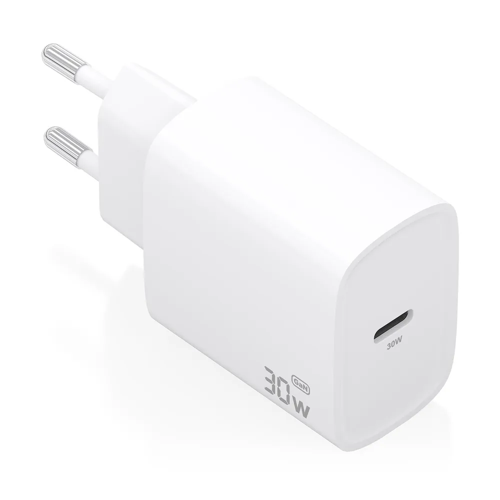 Cargador GaN Aisens A110-0950 1xUSB-C 30W Schnellladegerät Weiß