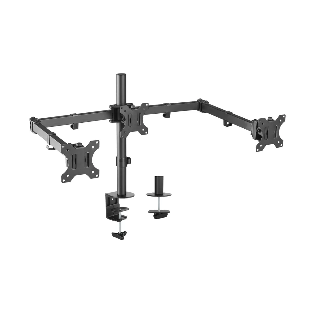 Aisens DT27TSR-061 Doppelarmhalterung für 3 Monitore 13-27 Zoll, VESA 100x100, max. 7 kg