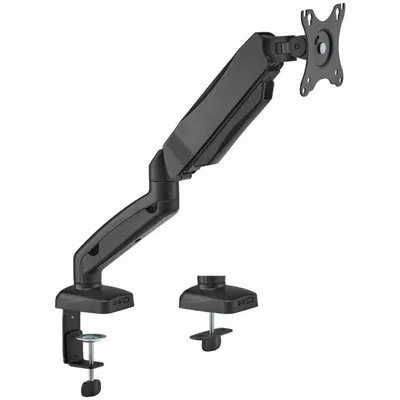 AISENS Pro Gegengewichts-Dreh- und Neige-Tischhalterung für Monitor/TV 9 kg (3 Drehpunkte, 1 Arm) von 17–32, Schwarz