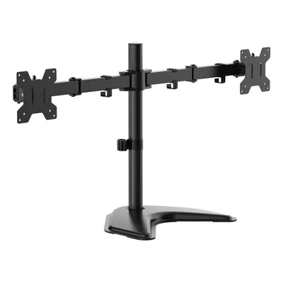 AISENS Tischhalterung mit drehbarer und neigbarer Öko-Basis für Monitor/TV 10 kg (3 Drehpunkte, 2 Arme) von 17–32, Schwarz