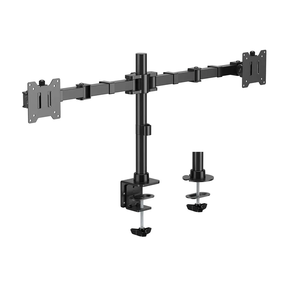 AISENS DT35TSR-359 Schwarze schwenkbare Tischhalterung für 2 Monitore 17-35 Zoll/20 kg pro Arm