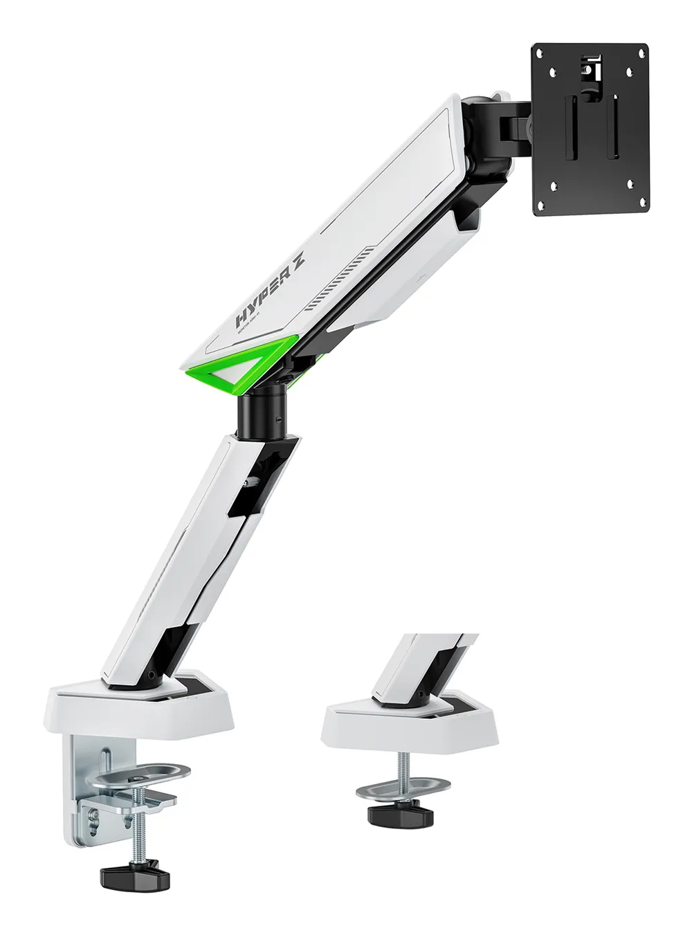 Aisens DT49TSR-343 Weißer Gaming-Tischständer mit neigbarem Schwenk-Gegengewicht bis zu 16 kg 49 Zoll