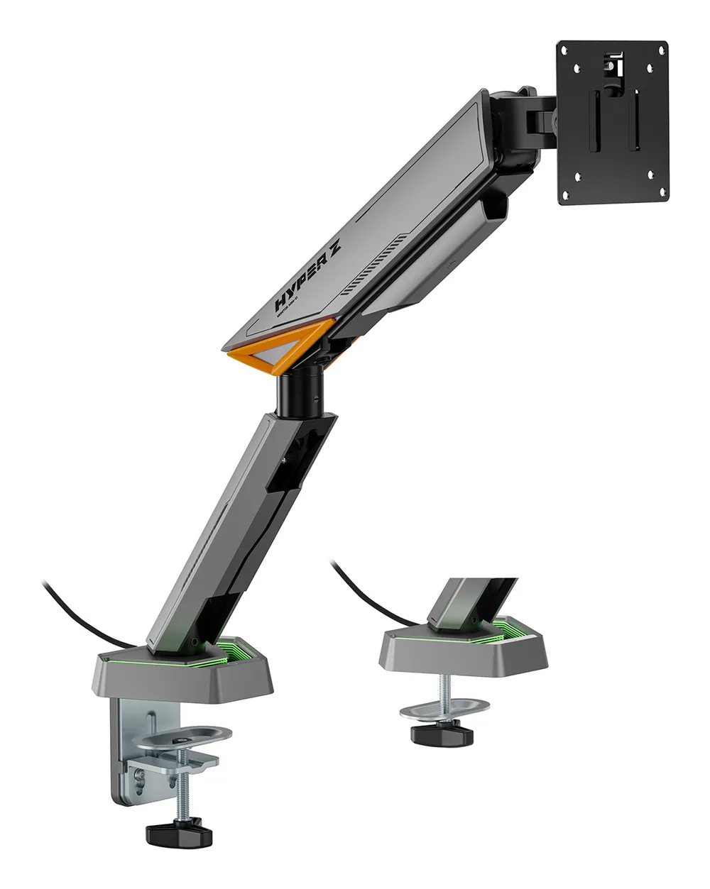 AISENS DT49TSRRGB-347 RGB Gaming-Tischständer, Schwenk-/Neigefunktion, 16kg, VESA