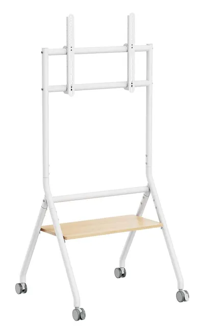 Aisens STS86TWM-048 Bodenständer für 37-86 Zoll Fernseher, Stahl, Holz, Höhenverstellung, Rollen