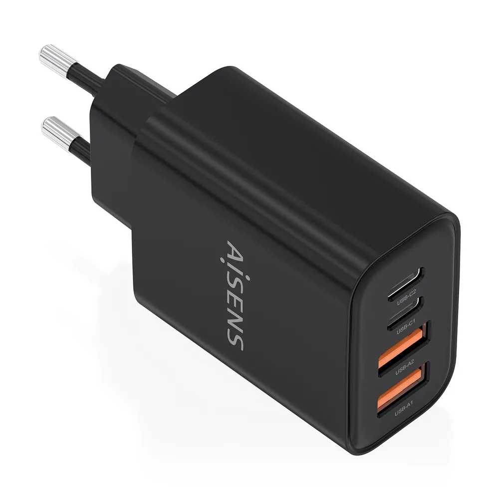 GaN-Ladegerät Aisens 32W 2xUSB-C PD3.0 2xUSB-A Schwarz
