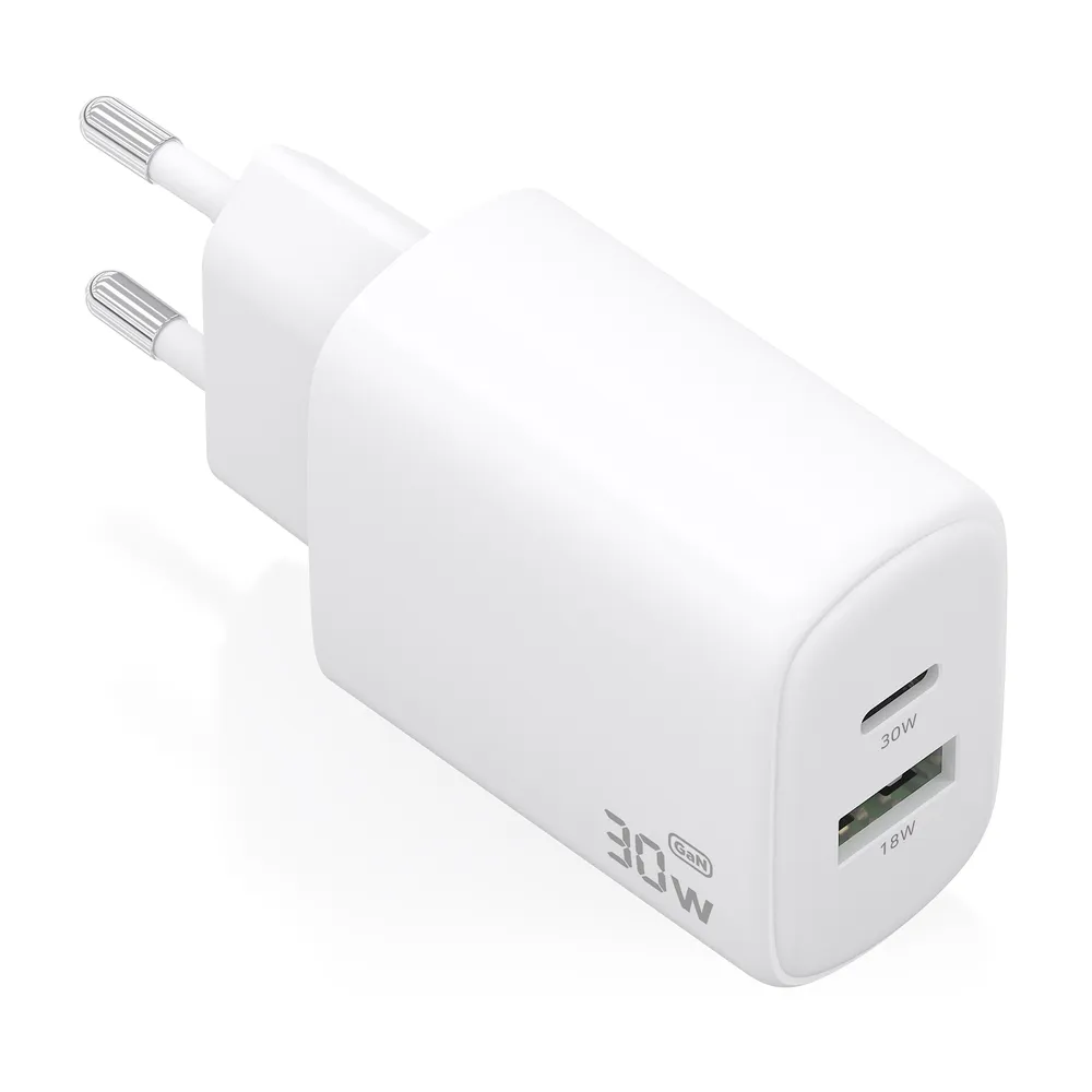 Ladegerät Aisens A110-0977 GaN 30W USB-C PD3.0 QC4.0 USB-A QC3.0 Weiß