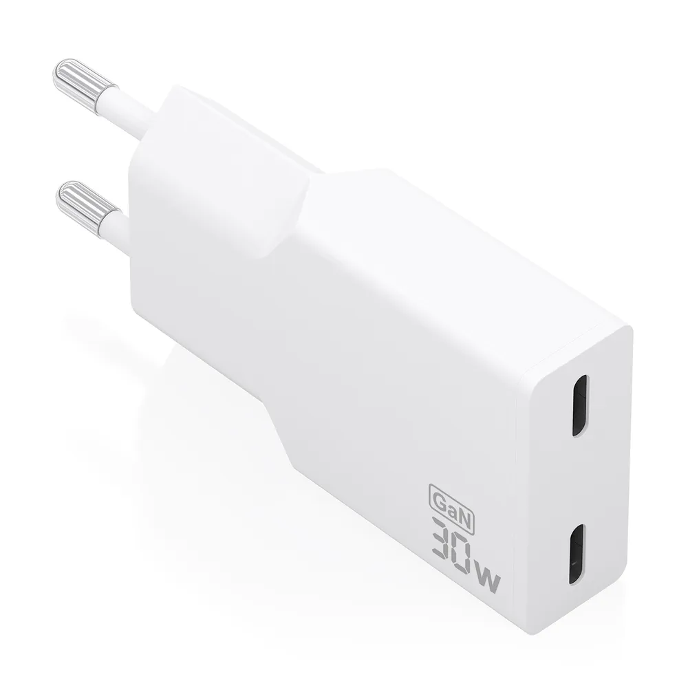 Ladegerät Aisens A110-1003 GaN 30W 2xUSB-C Weiß Schnellladung