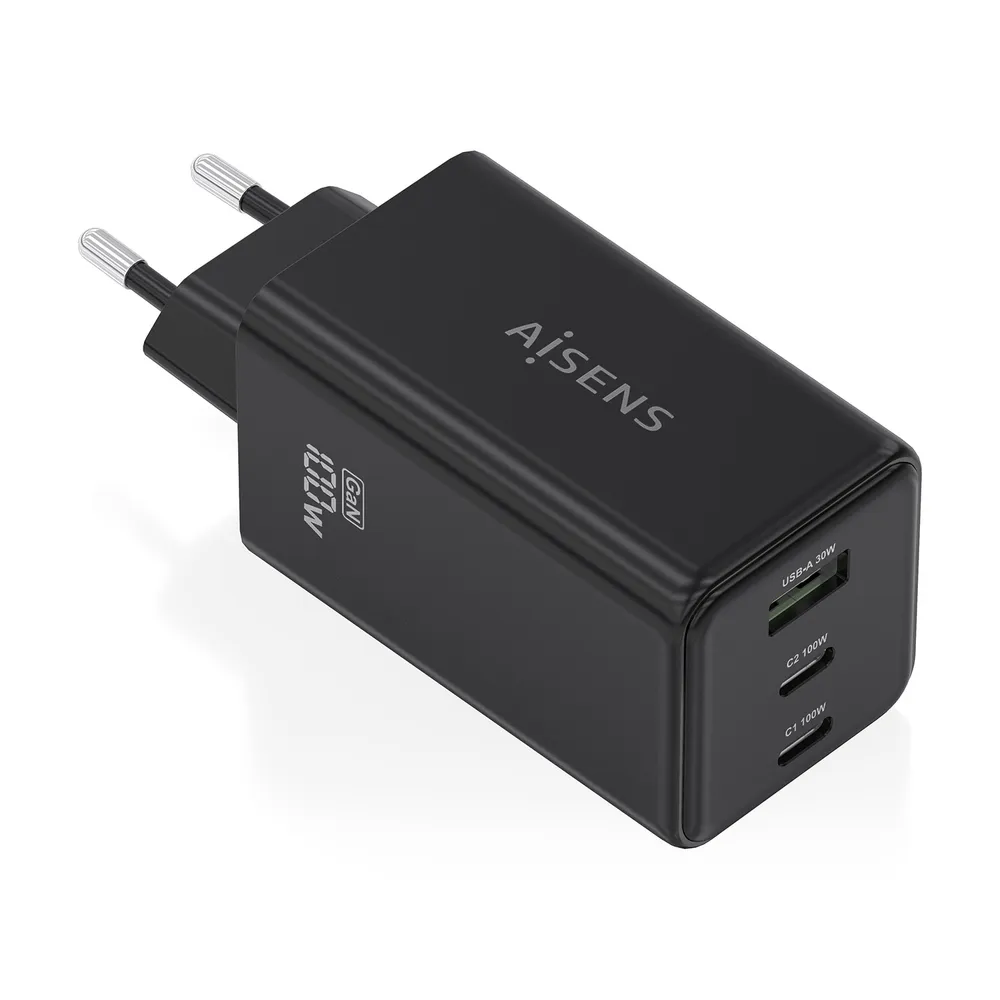 Ladegerät AISENS ASCH-100W3P052-BK 100W 2xUSB-C 1xUSB-A GaN Ladegerät