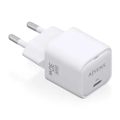 Ladegerät Aisens GaN 30W USB-C PD3.0 QC4.0 Weiß Kompakt