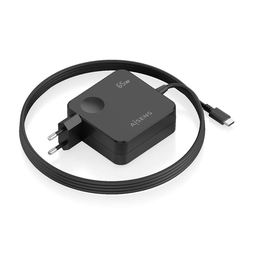 Wandladegerät Aisens ASCH-1PD65WL80-BK USB-C 65W GaN Kabel 1,5 m schwarz