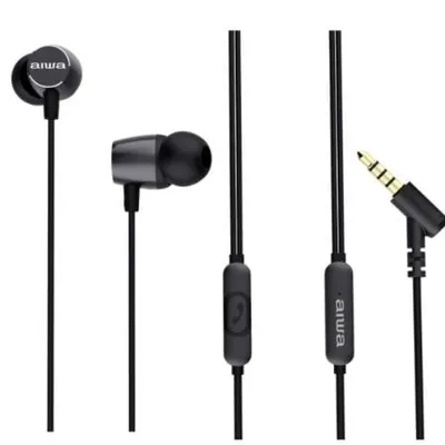 AIWA Kopfhörer mit 3,5-mm-Klinkenkabel und eingebautem Mikrofon, ergonomischem Design und kraftvollem Bass