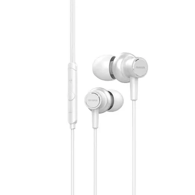 Aiwa ESTM-500BK kabelgebundene Hi-Res In-Ear Kopfhörer mit Multifunktionsmikrofon Weiß