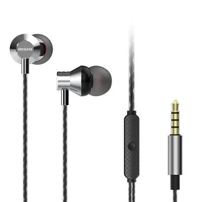Aiwa ESTM-50 Kopfhörer mit Mikrofon Silber