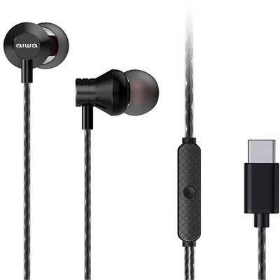 Aiwa ESTM_50USB_C_BK In-Ear-Kopfhörer mit Mikrofon schwarz