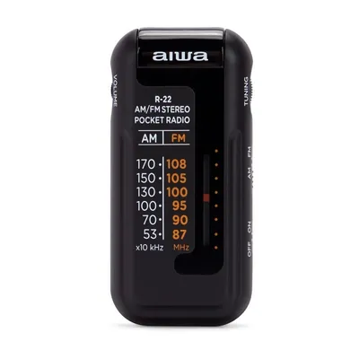 Aiwa R-22BK Mini Analog AM/FM Radio Schwarz