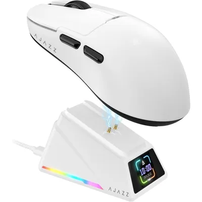 AJAZZ Kabellose Maus 42000 DPI Ultraleicht Tri-Mode Ladestation TFT