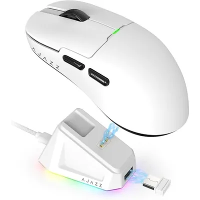 Ratón Ajazz inalámbrico 26000 DPI base de carga magnética 56 g PAW3395