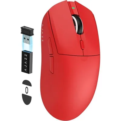 Maus Ajazz kabellos 26000 DPI ultraleicht 59 g 6 programmierbare Tasten Rot