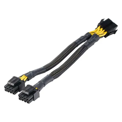 Akasa AK-CBPW35-20 CPU Adapterkabel 8-polig zu 2x 4+4-polig 20 cm schwarz