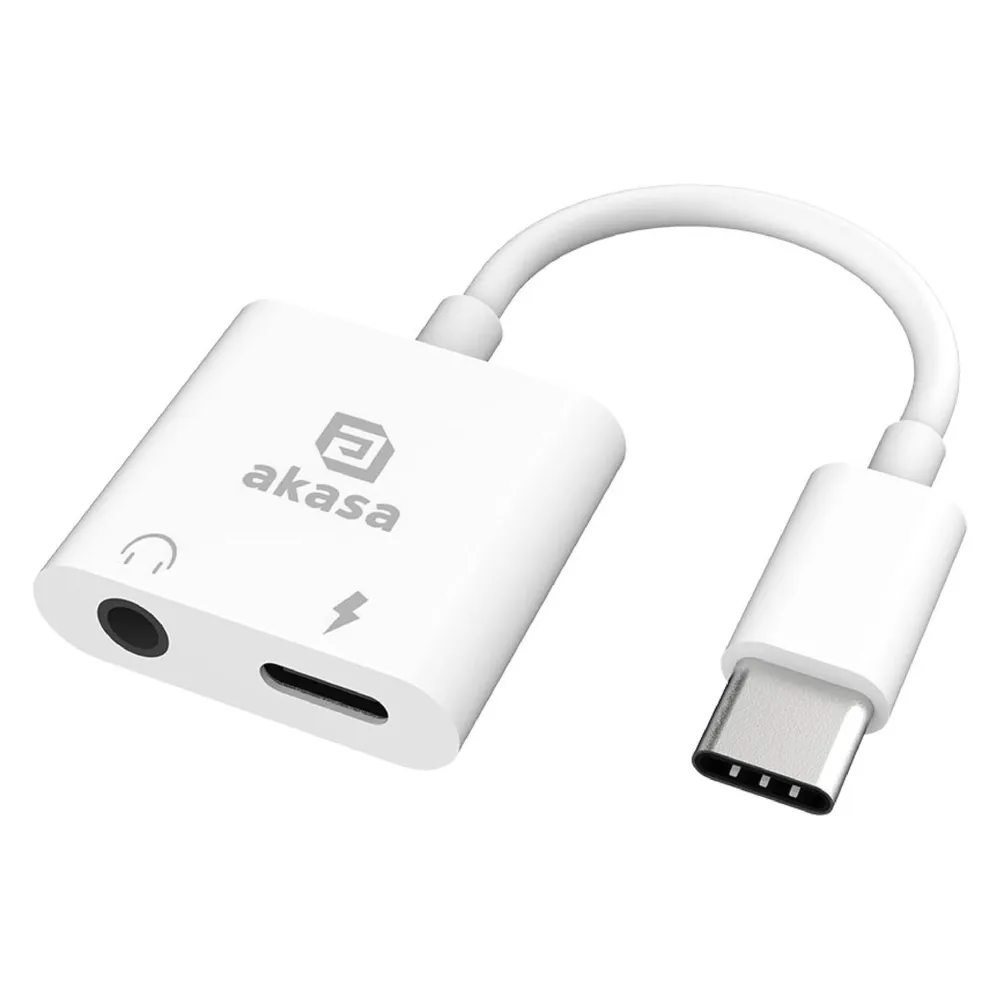 Akasa - Type-C Headphone Jack & Charger Adapter