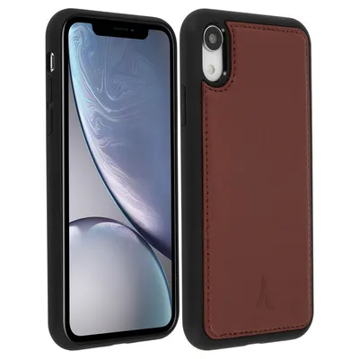 Akashi Braune Echtlederhülle für iPhone XR